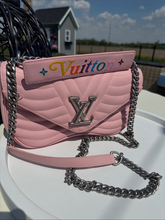 Louis Vuitton Handbags - Louis Vuitton Pink Quilted Chain Wave Bag with Multicolor Vuitton Logo